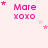 Pink text 'Mare xoxo' with pink stars on a light pink background, animated star positions across frames.