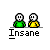 Two pixelated figures with blank white faces stand side-by-side; one wears green, the other yellow. A speech bubble above reads "HI" and later changes to "SHUT UP!!!" while their poses shift slightly.