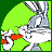 Animated contact sheet of Bugs Bunny eating a carrot across 8 frames with green background and gray transparency area.