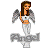 A pixelated angel character with wings and a crop top standing on an anchor, next to green text reading "Original Icons .com" on a dark background.