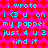 A static image with a bright pink background covered in red heart shapes, featuring cyan text repeated across the surface.