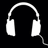 Pixelated white headphones on black background with red text displaying 'ay boy boy' and 'that's my song turn it up <3' in four-quadrant layout