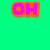 Pixelated text "OH MY LANTA" in bright pink with orange outlines on a green background, partially cropped by a gray rectangle.