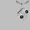 A grayscale icon shows a stylized figure with a large head, two circular eyes, and a small mouth, suspended by a chain from a horizontal bar.