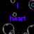 Purple text reads 'i heart 3UBBLES!' over a black background with multiple colorful bubble shapes. Animated bubbles shift slightly in position across frames.