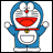 A 48x48 pixel animated buddy icon featuring Doraemon on the left and "Anime IM" text on a black background on the right, displayed as a contact sheet with two frames sampled from an animation.