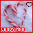 Red and white striped heart-shaped candy canes form a heart outline on a light gray background with 'CANDY MAN' text below.