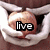 A hand holds a brown egg with text overlay changing from 'live' to 'laugh' to 'love'