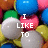 Pixelated image of colorful gumballs with white text reading "I LIKE TO CHEW MY GUM WITH GOD !!!!" in four