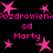 Pixelated pink text and star shapes on a black background, with repeated phrases and symmetrical arrangement.