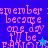 Pixelated text in pink on blue background with a small star symbol, showing animation changes between frames.