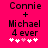 Pixelated text and heart symbols on a bright pink background, with two identical frames showing slight heart position differences.