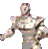 Six distinct pixelated character icons arranged in a against a solid gray background, each with unique color schemes and poses