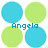 Pixelated of alternating cyan and light green circles with blue text reading "Angelo" and "(33)" on a white background
