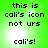 Green background with pixelated black text reading "this is cali's icon not urs" and "cali's!" in four quadrants, showing subtle light effects.