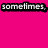 Pixelated text on a solid pink background with black outlines and white lettering.