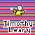 Pixelated character in yellow shirt with outstretched arm against rainbow striped background, below which is stylized text.