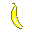 A pixelated banana icon transitions from a whole fruit to a peeled state across four of