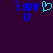 Pixelated text 'i luv u' in blue with a cyan heart symbol on dark purple background, showing static and animated states