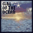 Pixelated ocean scene with 'GIRL OF THE OCEAN' text, transitioning from starry sky to cloud-filled horizon over water.