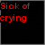 Red text on black background arranged in a with partial phrases forming a melancholic statement