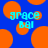 Blue background with orange circles and cyan text reading 'grace bail' in pixelated font.