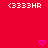 Red background with white pixelated text <3333HR at top left and top right, and two purple pixelated hearts at bottom center and bottom right.