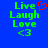 Blue background with green text reading "Live Laugh Love" and a heart symbol above the word "Love", followed by a smaller green '<3' symbol below.