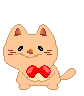 A 4-frame pixel art animation of a light orange cat mascot holding red boxing gloves, displayed in a 2x2 contact sheet with gray background transparency.