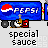 Blue rectangular banner with red-white-blue Pepsi logo and 'PEPSI' text, below which a cartoon character plays guitar on a stage with black wheels.