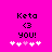 Pixelated text and symbols on a bright pink background with animated heart variations.
