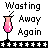 Animated contact sheet of 21 frames showing a cocktail glass icon with changing colors and text "Wasting Away Again" beneath each frame.