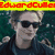 A pixelated image shows a person with short light hair wearing dark sunglasses and a dark jacket against a blurred green background, with text elements above and to the right.