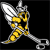 Pixelated key with silver and yellow sections, white wing-like shapes on top, and a black background.