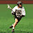 Pixelated image of a person playing lacrosse on green grass with pink text reading "If I wanted to walk, I would have played softball lacross".