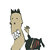 Animated pixel art of a character with spiked hair and a checkered shirt, showing sequential motion across frames.