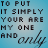 A 48x48 pixel animated buddy icon featuring a text-based animation with two frames showing the phrase "TO PUT IT SIMPLY YOUR ARE MY ONE AND only" in black and blue fonts against a light blue background.