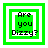 Green square icon with white borders and black text reading 'Are you Dizzy?' in pixelated font, showing four variations of internal green layer positioning.