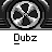 Animated contact sheet of 16 frames showing a rotating wheel icon with the text 'Dubbz' beneath each frame on a gray background.