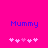 Two identical pixelated 'Mummy' text displays with pink heart symbols below, on a bright pink background.