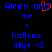 Blue pixelated text on black background with red heart symbol replacing 'and' in first instance, two identical lines of text below.