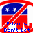 A red prohibition symbol overlays a blue-and-red elephant with white stars, accompanied by pixelated text reading "Friends Don't Let Republican :(".