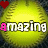 yellow baseballs with red and pink hearts, each overlaid with the word 'amazing' in alternating white and pink text