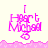 Pixelated pink text "I Heart Michael" with a heart symbol below, set against a light background with a wavy pink border.
