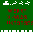 Green background with red text and white pixel art of Santa's sleigh and reindeer, showing two animation states with sleigh and reindeer positions changing.