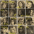 pixelated character faces on the left, a yellow background with pink text on the right