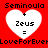 Red background with four white heart shapes arranged in a , each containing black text and symbols