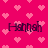 Pink background with repeating light pink heart shapes and four instances of the text 'Hannah' in dark purple pixelated font.