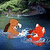 Animated scene of two cartoon animals swimming in water with text overlay reading 'WE'LL ALWAYS BE FRIENDS FOREVER'.