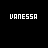 Pixelated text 'VANESSA' appears in white, purple, and solid purple variations across a black background with a gray rectangle.